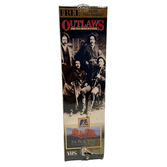 NIB OUTLAWS THE TEN MOST WANTED BY KENNY ROGERS VHS 2 CASSETTES A&E - Picture 2 of 3